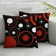 thumbnail image 3 of COMIO Red and Black Abstract Throw Pillow Covers Decor, Decorative Throw Pillow Cover Modern Geometric Square Cushion Cases, Pillows Covers Fabric for Bedroom Sofa Patio, 3 of 5