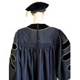 thumbnail image 4 of Premium Doctoral Tam Gown for Faculty Professor PhD Graduates Golden Trim Common Fit Unisex Black-Black, 4 of 4