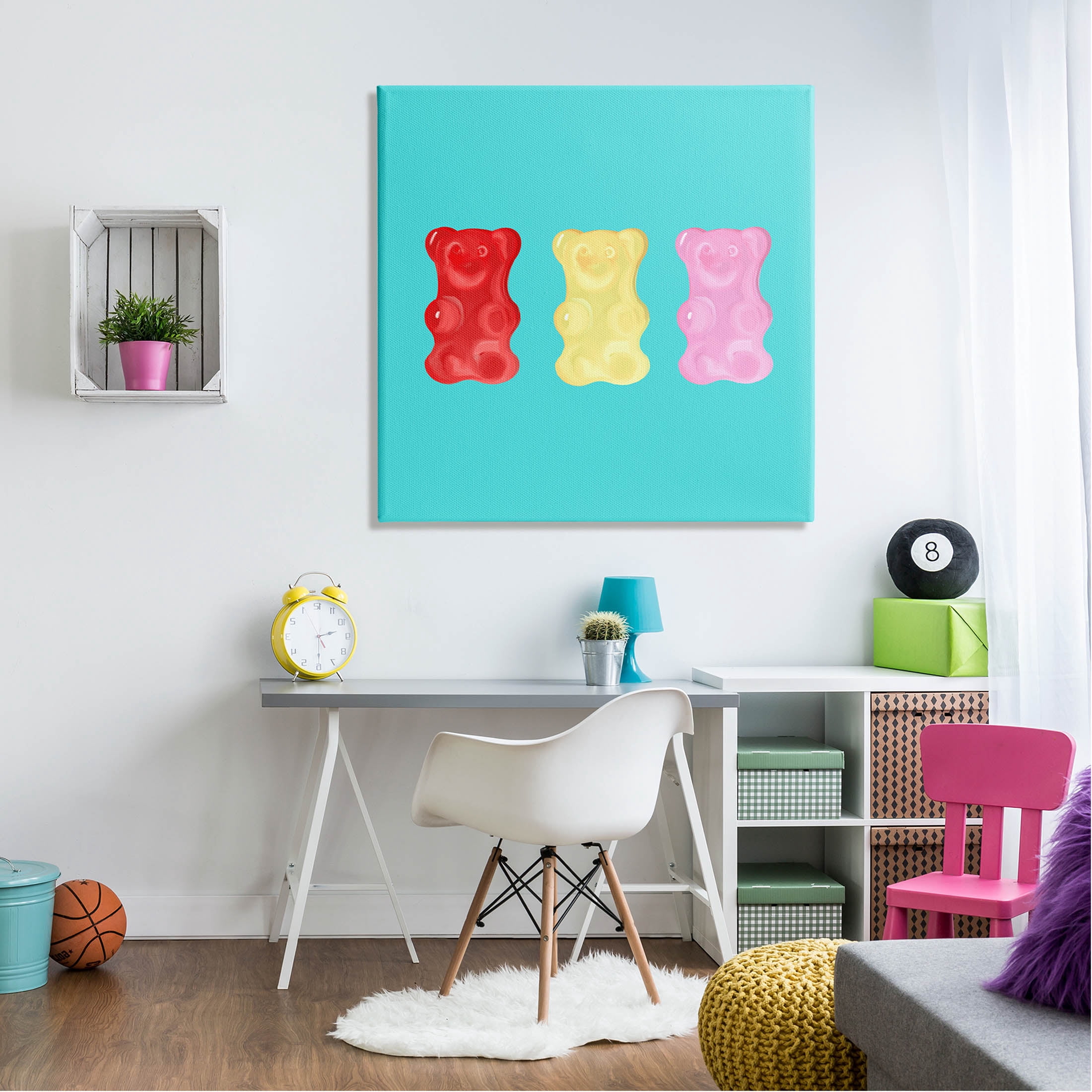 Stupell Industries Cute Gummy Bear Candies Graphic Art Gallery Wrapped Canvas Print Wall Art, Design by Ashley Singleton