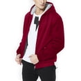 thumbnail image 1 of MAWCLOS Sweat à Capuche Zippé pour Hommes, Couleur Unie, Épais, Manches Longues, Rouge 4TG, 1 of 6