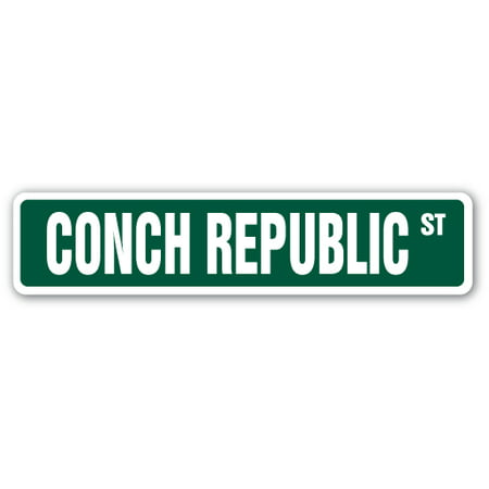 CONCH REPUBLIC Street Sign keywest florida sea shells beach | Indoor/Outdoor |  24