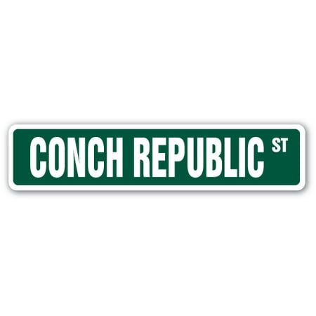 CONCH REPUBLIC Street Sign keywest florida sea shells beach | Indoor/Outdoor |  24