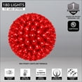 thumbnail image 2 of Wintergreen Lighting LED Starlight Sphere, LED Light Ball Sphere Light, Christmas Light Ball, Christmas Decoration (180 Lights, 10", Red), 2 of 5