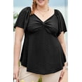 thumbnail image 5 of SHEWIN Women Dressy Tops Plus Size Tops Summer Short Sleeve Casual Light Weight Oversize Tunic Blouses Black 1X, 5 of 9