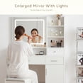 thumbnail image 6 of JIOABL Vanity Desk with LED Mirror, 2 Drawers & Cabinet, Power Outlets and USB Ports, Makeup Table with Storage, White, 6 of 10