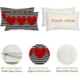 thumbnail image 4 of Valentine''s Day Pillow Cover 12X20 Inch Set of 2,Striped Red Heart Decorations Holiday Farmhouse Decorative Pillow Case for Sofa Couch Decor AK003-12, 4 of 5
