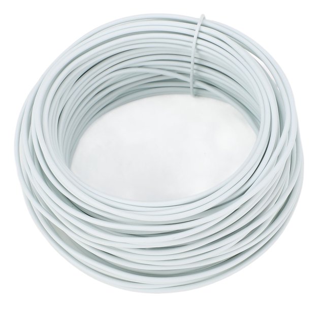 Fil de Fer Galvanisé, Attaches de Fil en PVC Pliables pour Câble de Télécommande 1.5mmx20m Bouche Ronde