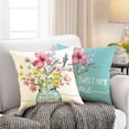 thumbnail image 3 of Spring Outdoor Throw Pillow Covers 20x20 Set of 2 Garden Flowers Farmhouse Patio Decorative Cushion Covers Home Decor Couch for Sofa Bedroom Livingroom, SkyBlue, 3 of 5