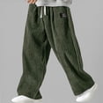thumbnail image 4 of Men's Solid Color Corduroy Pants Loose Straight Leg Comfortable Outdoor, 4 of 4