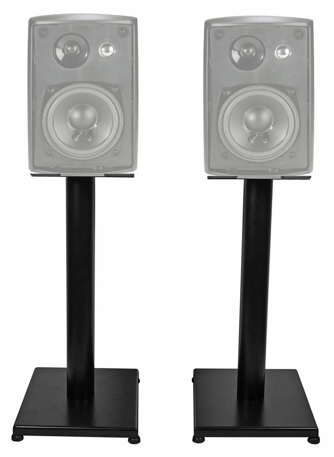 Black 21” Steel Bookshelf Speaker Stands For Dual LU43PB Bookshelf