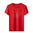 thumbnail image 4 of EQWLJWE Hauts pour Femmes T-Shirt Graphique Surdimensionné Manches Courtes Col Rond Épaule Tombante Décontracté Liquidation, 4 of 7