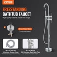 thumbnail image 3 of Freestanding Tub Filler Floor Mounted, Bathtub Faucet with Shower Mixer, Dual Water Modes, 360° Swivel Spout for Bathing, Showering & Toilet Flushing, 3 of 10