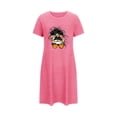 thumbnail image 5 of Camisón corto de talla grande para mujer, camisón de manga corta con estampado de pecho a la moda, camisón para mujer, 5 of 5