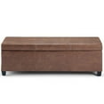 thumbnail image 5 of Avalon 48 inch Wide Contemporary Storage Ottoman Bench in Distressed Grey Taupe Vegan Leather, 5 of 12