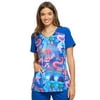 Tooniforms Scrubs Top for Women V-Neck TF645, M, Free To Sparkle