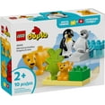 thumbnail image 3 of LEGO DUPLO Town Wild Animal Families Penguins & Lions Building Toy Playset - Preschool Learning & Educational Animal Toy for Toddlers, Boys and Girls, Ages 2+ - Baby Gift Ideas - 10442, 3 of 9