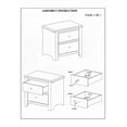 thumbnail image 3 of Bedroom 2-Drawer White Nightstand with Round Knob Handle, 3 of 8