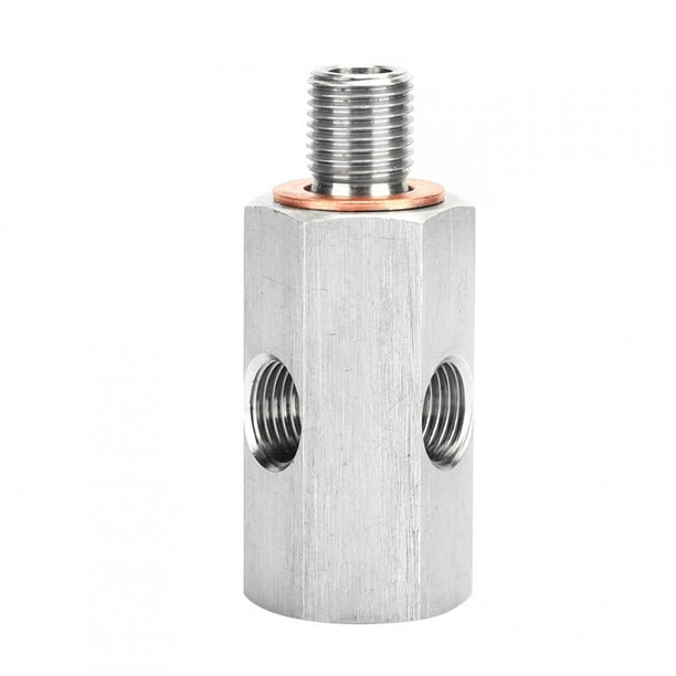 BOROCO Turbo Adaptador De Alimentación De Aceite, Accesorio De 1/8 Pulgadas NPT, Sensor De Presión De Aceite En T A Adaptador Macho M10 10x1,0, Medidor De Línea De Alimentación De Suministro Turbo