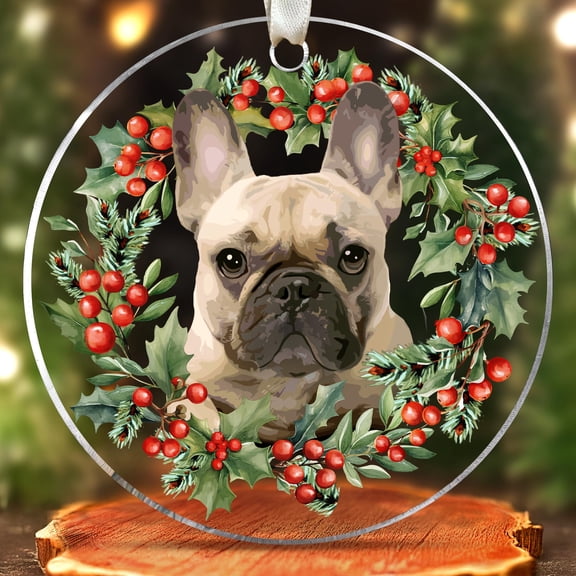 French Bulldog Ornament - French Bulldog Christmas Ornaments - Dog Gifts for Women Men, Dog Lovers Gifts - Dogs Ornaments 2025 - Acrylic Christmas Hanging Ornament 2025