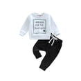 thumbnail image 2 of Newborn Baby Boy Clothes Long Sleeve Pull On Sweatshirt Elastic Waist Pants 2Pcs Spring Fall Winter Outfits, 2 of 10
