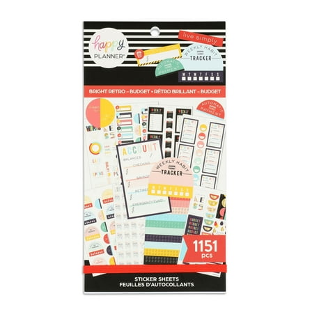 The Happy Planner Sticker Planners & Appointment Book, 9" x 4.75", Multicolor, 30 Pages, 115