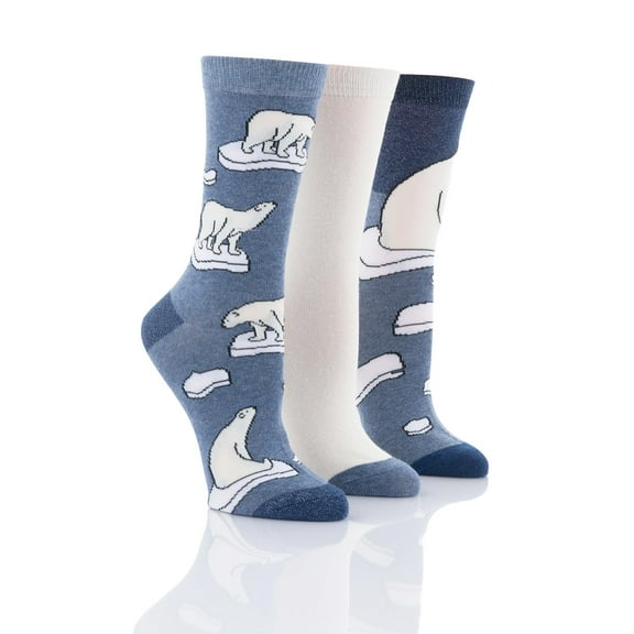 Ladies Polar Bear Socks - 3 Pair Pack