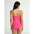thumbnail image 4 of Time and Tru Women’s and Women’s Plus Ribbed Plunge One Piece Swimsuit, Sizes XS-2X, 4 of 6