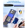 thumbnail image 4 of Funda tipo cartera COOYA para iPhone 16 Pro Max de 6,9 pulgadas con ranura para tarjetas, color azul, 4 of 7