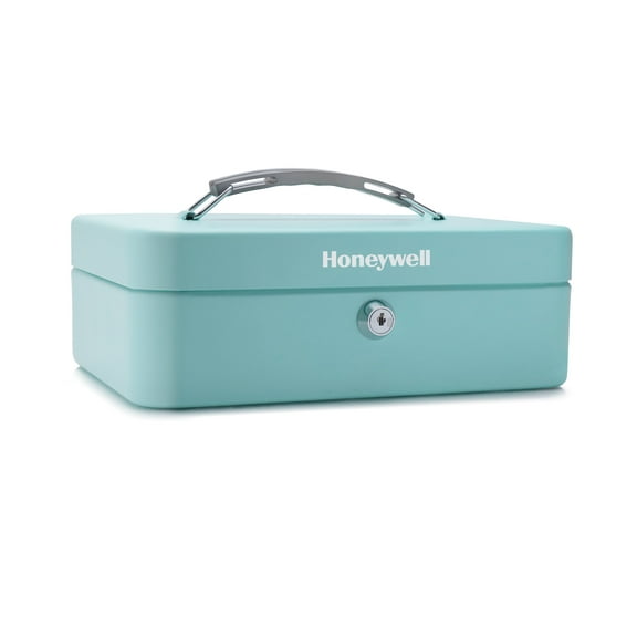 Honeywell Mobile Cash Box, Key Locking, Teal