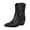 Black, variant on Women Men Ankle Boots Chunky Heel Side Zipper Pointed Toe Fashion Casual Chelsea Boots