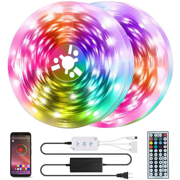 QZYL 50 Feet Led Strip Lights Home,Led Lights for Bedroom,Music Sync Color Changing Flexible Timing Rope Lights,44 Key Remote App Control RGB Tape Light DIY Colors Luces for Bedroom Party Decoration