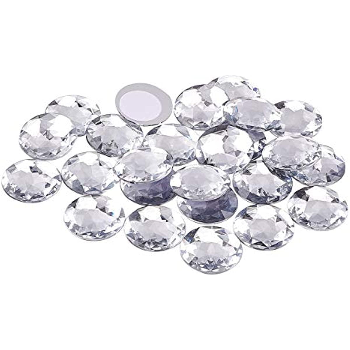 150 Pcs HINZIC Crystal Rhinestones 25mm Round Clear Acrylic Gemstones Glitter Gems Large Diamonds for Jewelry Making Wedding Cosplay Embelishments