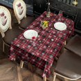 thumbnail image 2 of Red Christmas Plaid and Snowflake Pattern Rectangle Tablecloth 60"x120",Waterproof Polyester Rectangle Table Cloth, Wipeable Spillproof Polyester Tablecloth for Dining, Camping, Indoor and Outdoor, 2 of 6