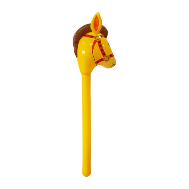 Juguete de palo de caballo de juguete para montar a caballo, accesorio creativo, divertido para niños Amarillo