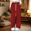 thumbnail image 2 of Pajama Pants for Women Floral Printed Elastic Waist Pajama Bottoms Casual Comfy Loose Cotton Sleepwear Plus Size Full Length Pants with Pockets S-2XL, 2 of 5