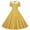 Yellow, variant on Tumotour Summer T-Shirt Dress for Women's Flowy Pleated A-Line Dress Lapel Short Sleeve Mid-Length Plaid Beach Sundress