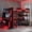 Black+Red, variant on Harper & Bright Designs Wood Full Gaming Loft Bed with Desk, Full Size Gaming Bed with Storage Shelves and RGB Light for Dormitory Dorm, Black+Red