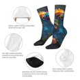thumbnail image 3 of KLL Neon Seahorse Underwater Realm Print Cool Socks Men's Women's Crew Socks Funny Crazy Novelty Stockings, 3 of 6