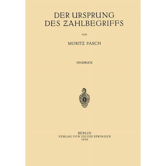Der Ursprung Des Zahlbegriffs, (Paperback)