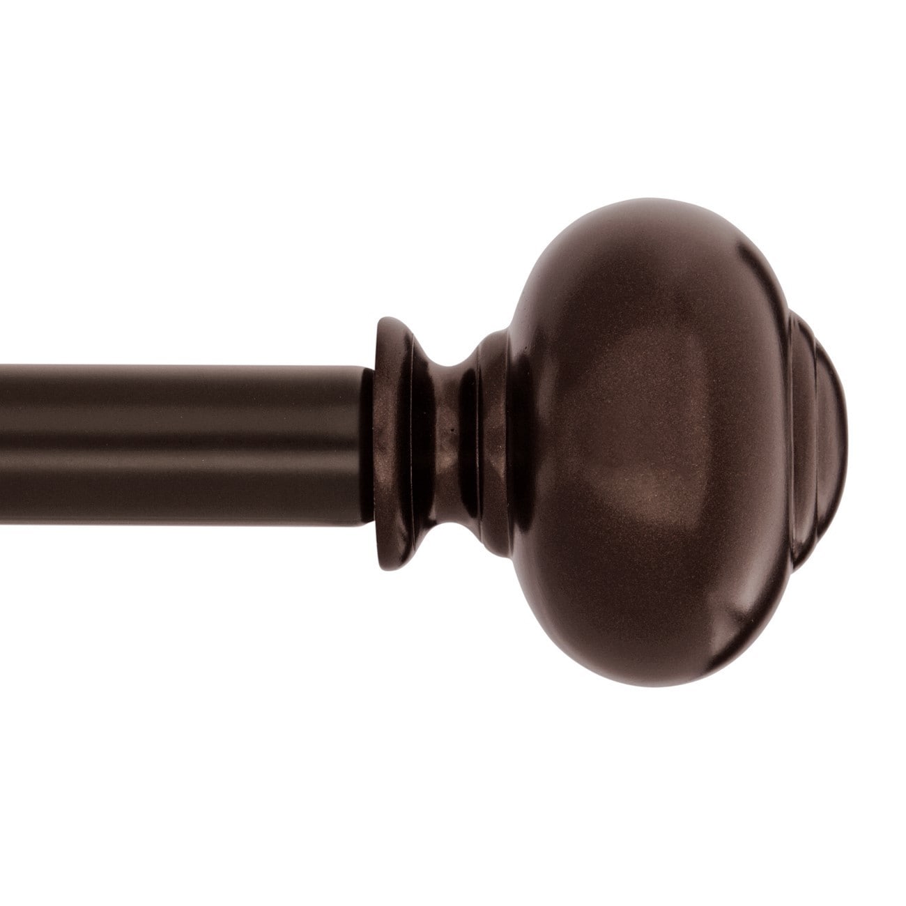 Capped Knob Drapery Rod Set, Bronze, 4884"