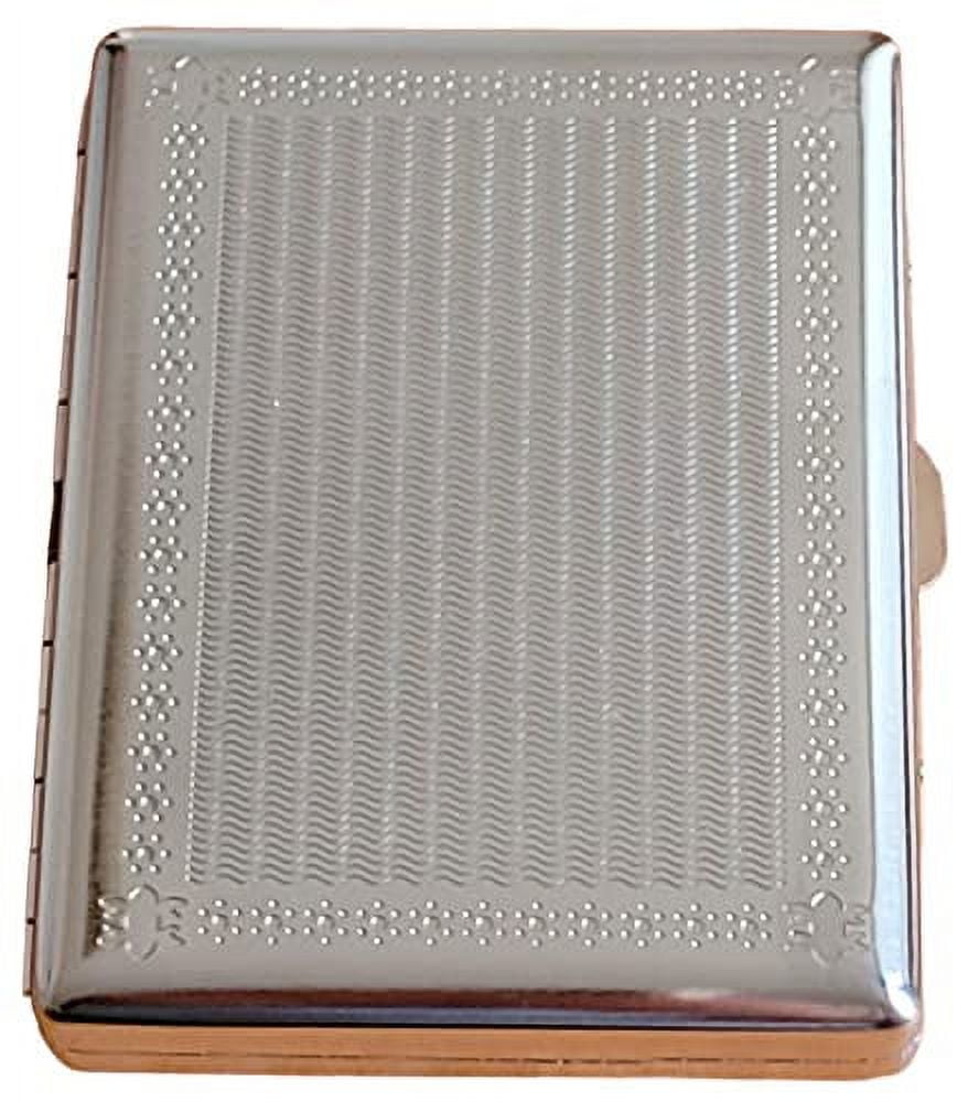 12 Pack Regular or King Size Double Sided Crush-Proof Metal Cigarette Case -3033