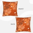 thumbnail image 4 of LNWH Orange Leopard Stripe Floral Throw Pillow Covers, Square Soft Linen Decorative Pillow Cases, 20"x20" Inch, 4 of 8