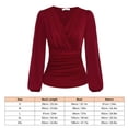 thumbnail image 1 of Blusa de manga larga con cuello en V para mujer, Cuello en V profundo para mujer Camiseta cruzada con cuello en V profundo Diseño fácil de usar, 1 of 2