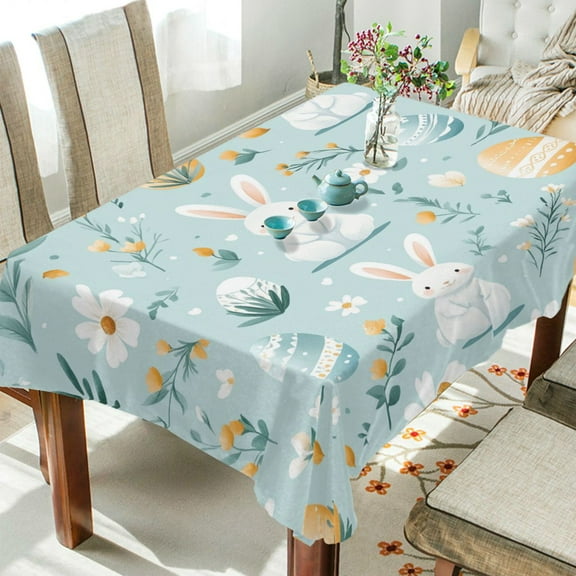 Yayeee Tablecloths 54" x 54" Rectangle Wrinkle Resistant Party Table Cover, Floral Easter