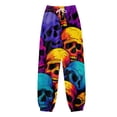 thumbnail image 4 of Pantalons de Jogging pour Femmes Imprimé Halloween Poches Taille Haute Sportif Gym Ajusté, 4 of 4