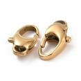 thumbnail image 3 of Ion Plating(IP) 304 Stainless Steel Lobster Claw Clasps Golden 15x8x4.5mm Hole: 1mm., 3 of 3