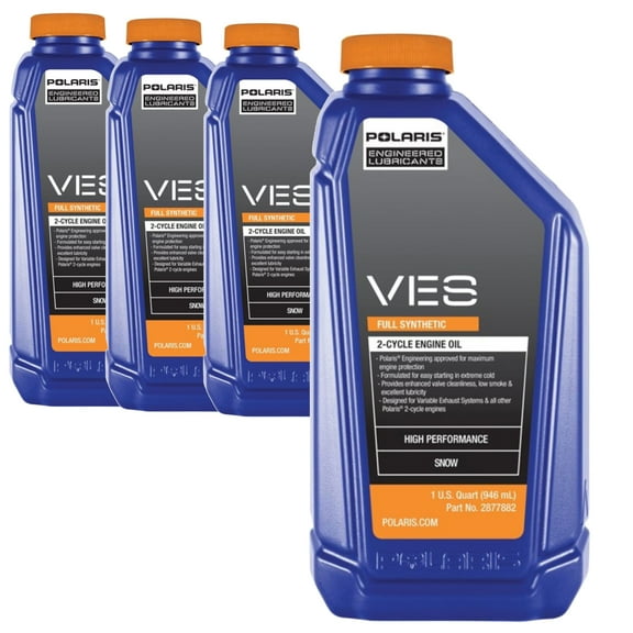 Polaris New OEM VES Synthetic 2-cycle Engine Oil 4 Quarts, 2877882