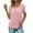 08 Pink, variant on Womens Summer Short Sleeve Shirts Button Up Tunic Tops Casual Blouse Spring T-Shirts
