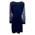 thumbnail image 4 of Letdown Women's Sparkly Ruched Bodycon Mini Dress Sheer Mesh Bell Long Sleeve V Neck Short Club Party Dresses (Blue,XXL), 4 of 5