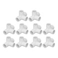 thumbnail image 1 of 10 Pack 0.8" PVC Pipe Fittings 4 Way Elbow for Furniture Tents White, 1 of 3